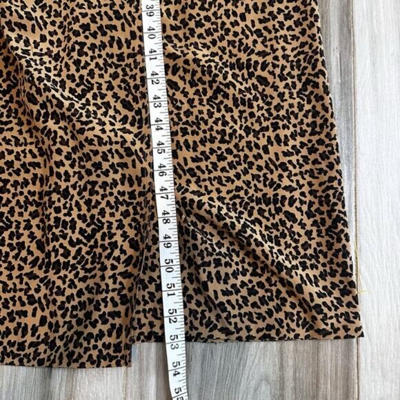 VTG 90s Silk Cheetah Dress 14 Short Sleeve Print Career Eclectic Artsy twee Midi - Picture 11 of 11